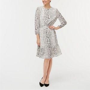 NWT J. Crew Animal-print smocked-waist dress